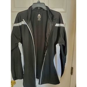 Adidas Men’s Windbreaker Track Jacket Black and White Size M